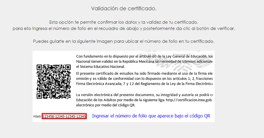 Si tu certificado ha sido emitido por el INEA