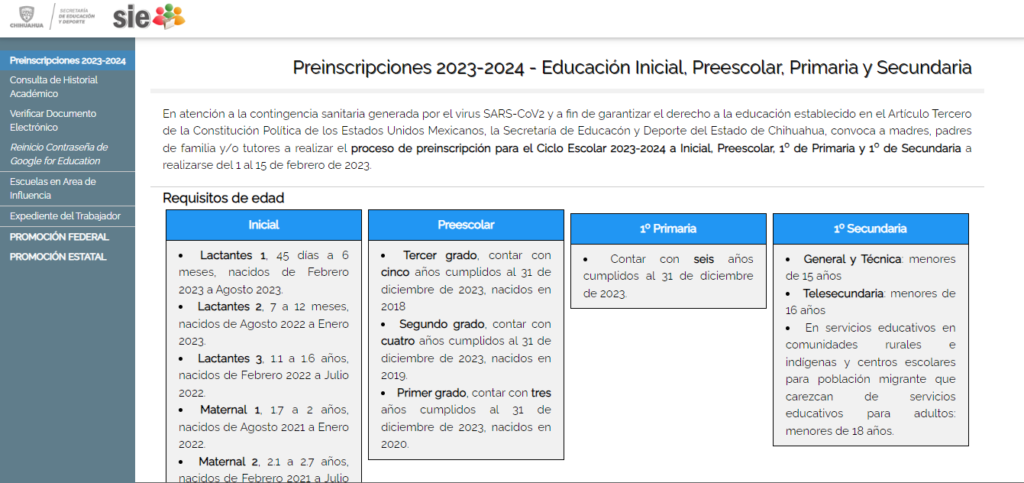 SIE: ¿Cuándo son las preinscripciones 2023 en Chihuahua?