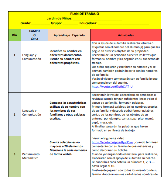Planeaciones de Segundo de Preescolar – Descargar en WORD y PDF (2023)