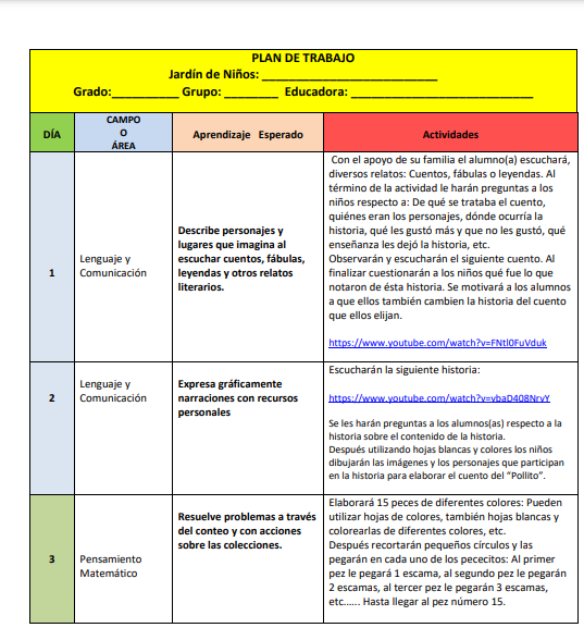 Planeaciones de Tercero de Preescolar – Descargar en WORD y PDF (2023)
